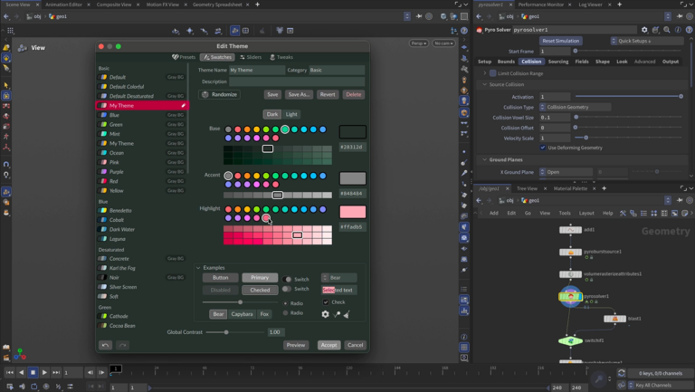 Houdini 22の新しいテーマエディタによるUIカスタマイズ