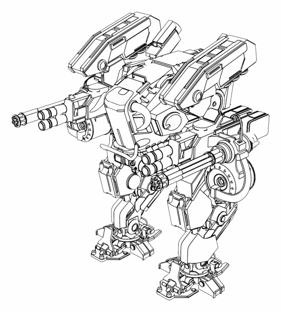 FreePencil2で生成したメカモデルの線画