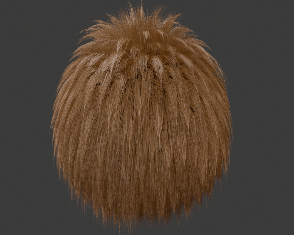 HairStylerのクランプとカールのパラメータを変化させた様子