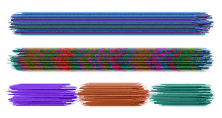 Color Jitterで色を揺らしたテクスチャブラシの筆跡