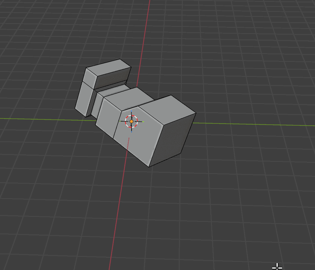 軸にするエッジが白くハイライトされた状態でRotate Extrudeを実行しているところ
