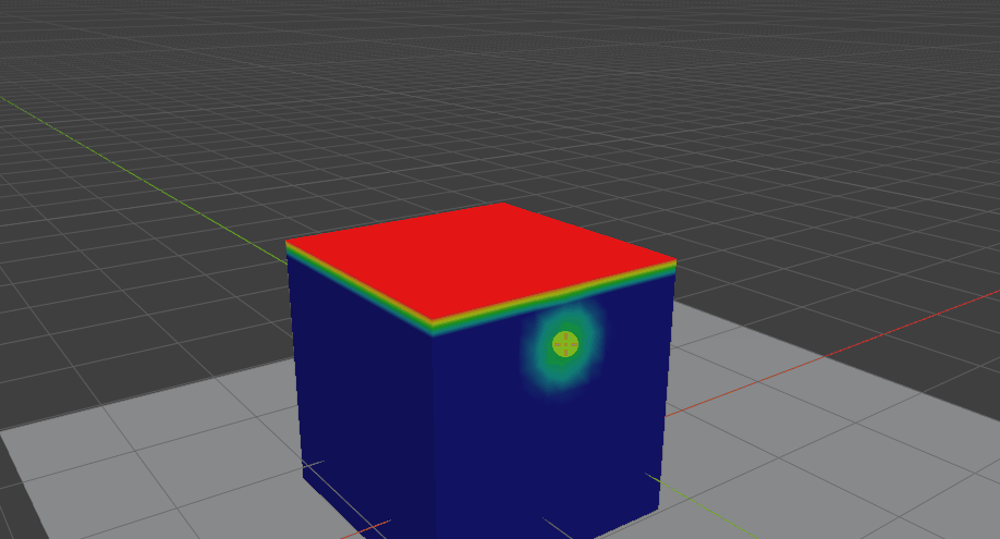 硬さを属性で持たせると、同じメッシュの中で潰れ方を変えられる（画像: Softie Collision System）