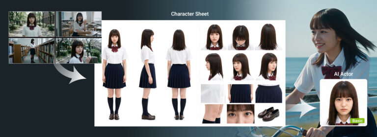 参考写真からキャラクターシートを自動生成し、AI Actorを作る
