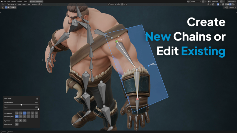 新しいボーンチェーンの作成と、既存チェーンの編集（Create New Chains or Edit Existing）