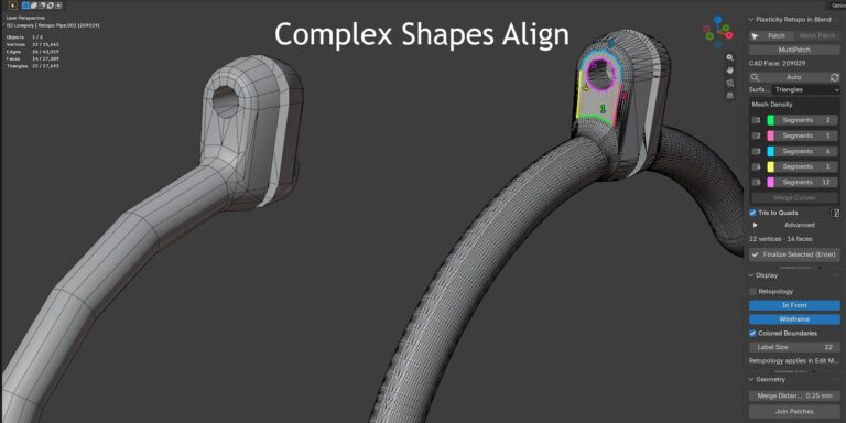 曲げたフック状の複雑な形状(Complex Shapes Align)