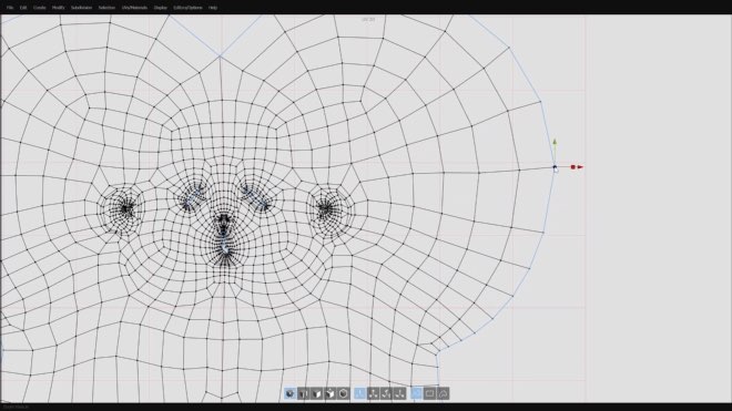 SiloのUV編集画面。円形に展開されたUVメッシュ（画像: Nevercenter）