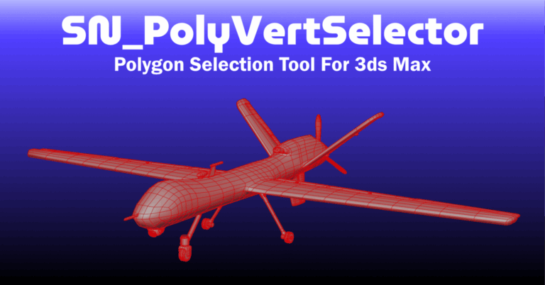 SN_PolyVertSelectorの紹介画像。無人機のモデルのポリゴンが赤く選択表示されている(画像: 瀬波つるぎ)