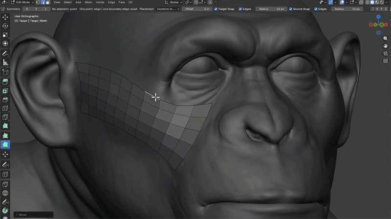 Precise DrawとManual Drawで頂点とクアッドを1つずつ置いていく操作(画像: TopoPen)