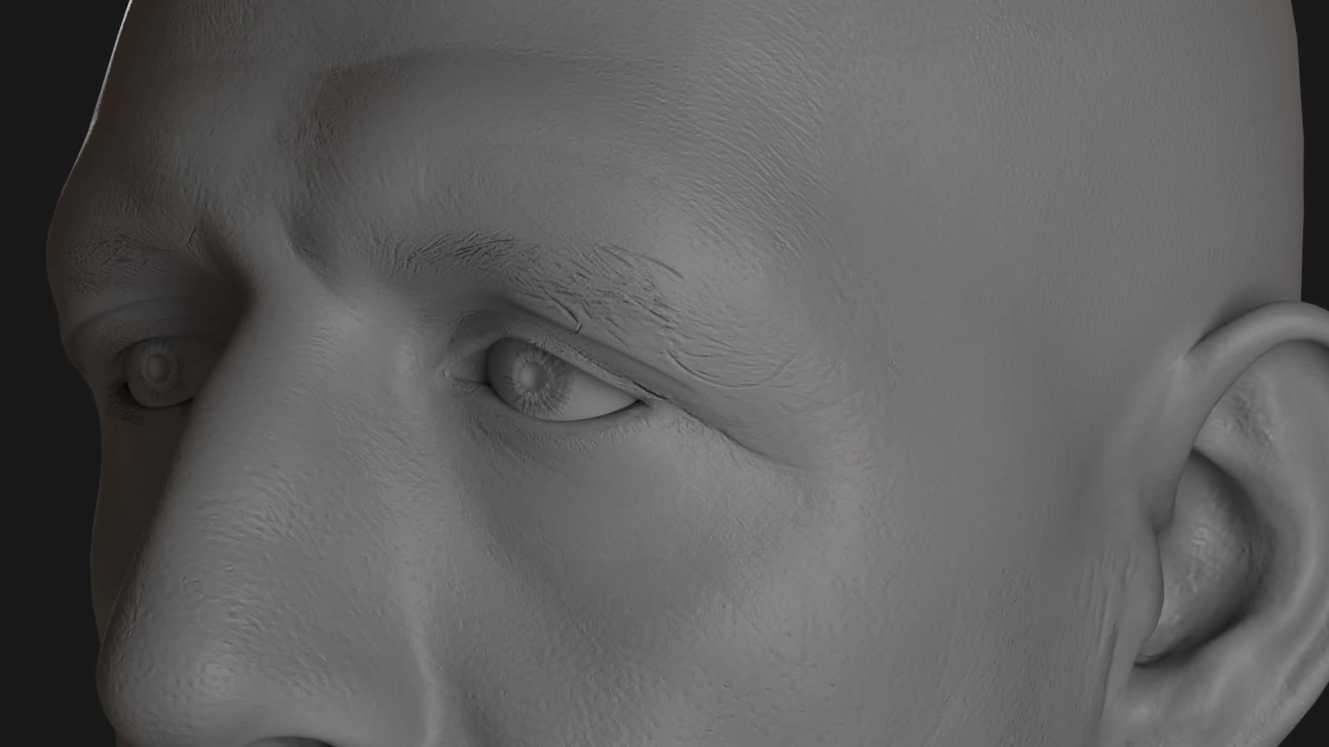 髪を取り除いたPBRテクスチャを確認する画面。右側にマップを切り替えるボタンが並ぶ